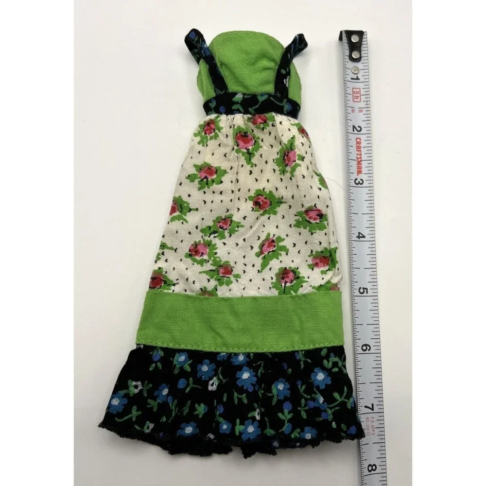 Vtg Busy Barbie Steffie Doll 1971-72 Mattel Patchwork Dress & Knit Sweater